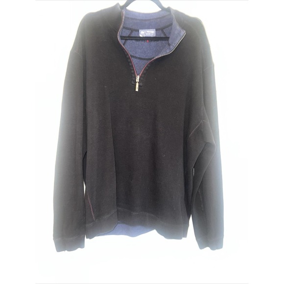 Tommy Bahama Reversible Sweater Men's 1/4 zip Size 3XL Light Blue/dark Blue - Picture 2 of 5